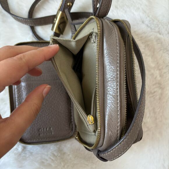 G.I.L.I. Brown Leather Micro Crossbody Purse - Picture 8 of 16